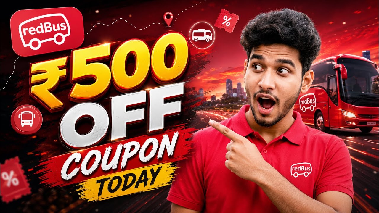 RedBus Coupon Code Today 🚌🔥 Flat ₹500 OFF 😱 Best Bus Booking Deals & Promo Codes 2026 💸