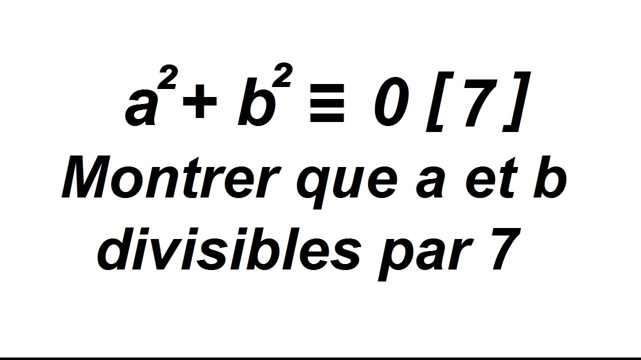Congruences - somme de carrés divisibles par 7