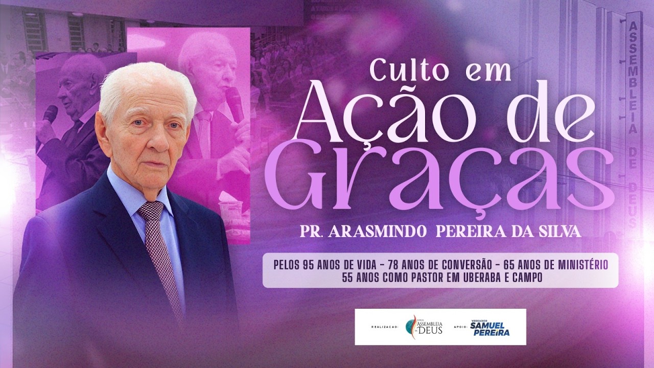 CULTO EM AÇÃO DE GRAÇAS - 15/03/2026 - 19h