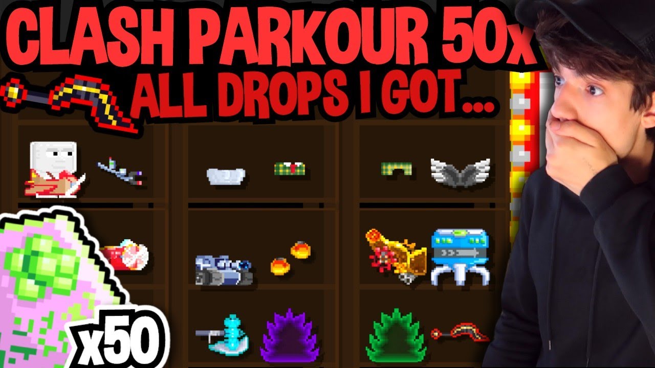 This is what I got from doing CLASH PARKOUR 50 times... Growtopia