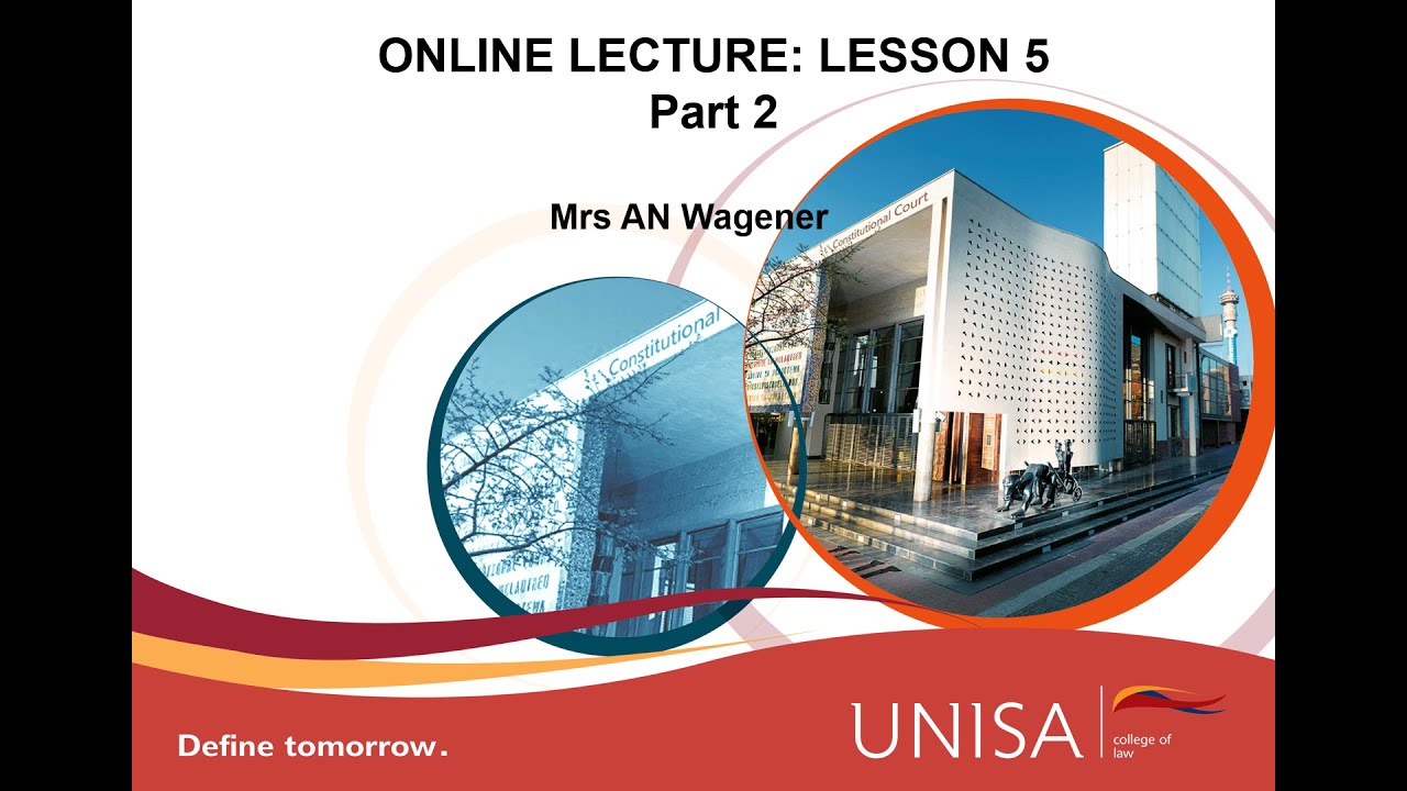 Online Lecture Lesson 5 part 2 Week 10