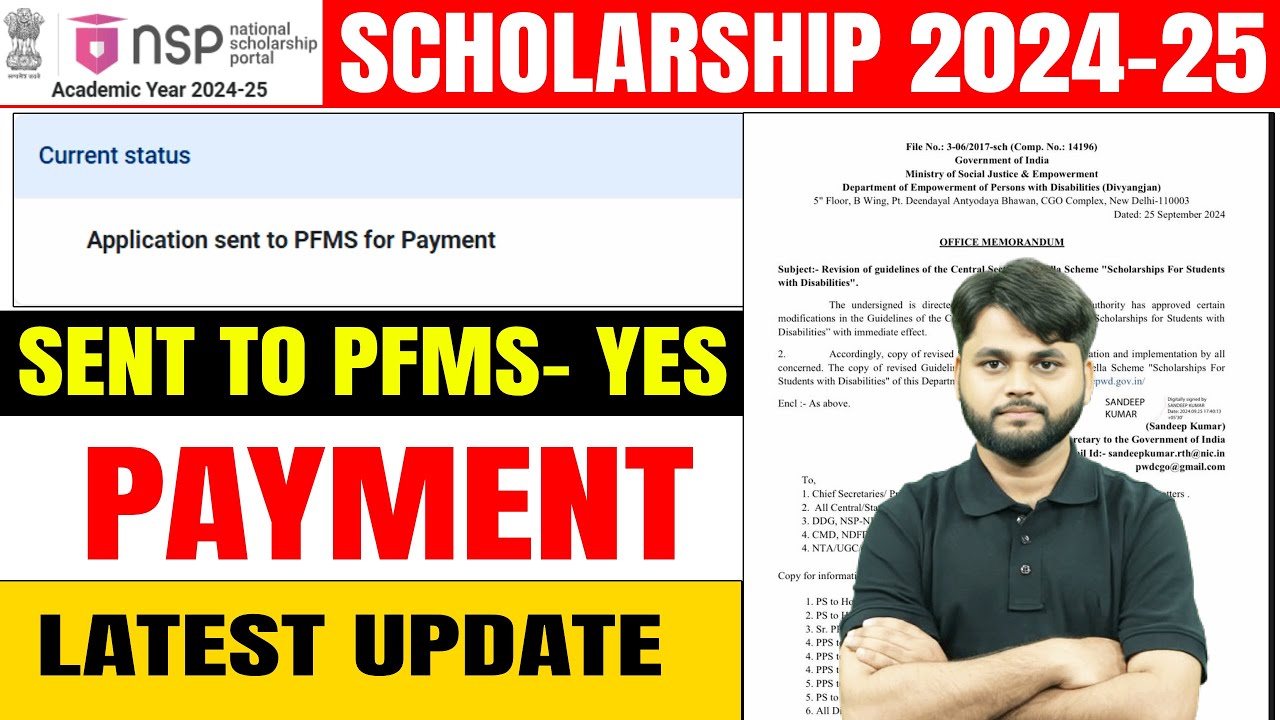 NSP Application Sent to PFMS for Payment | NSP Scholarship 2024-25 Payment Latest Update | NSP News