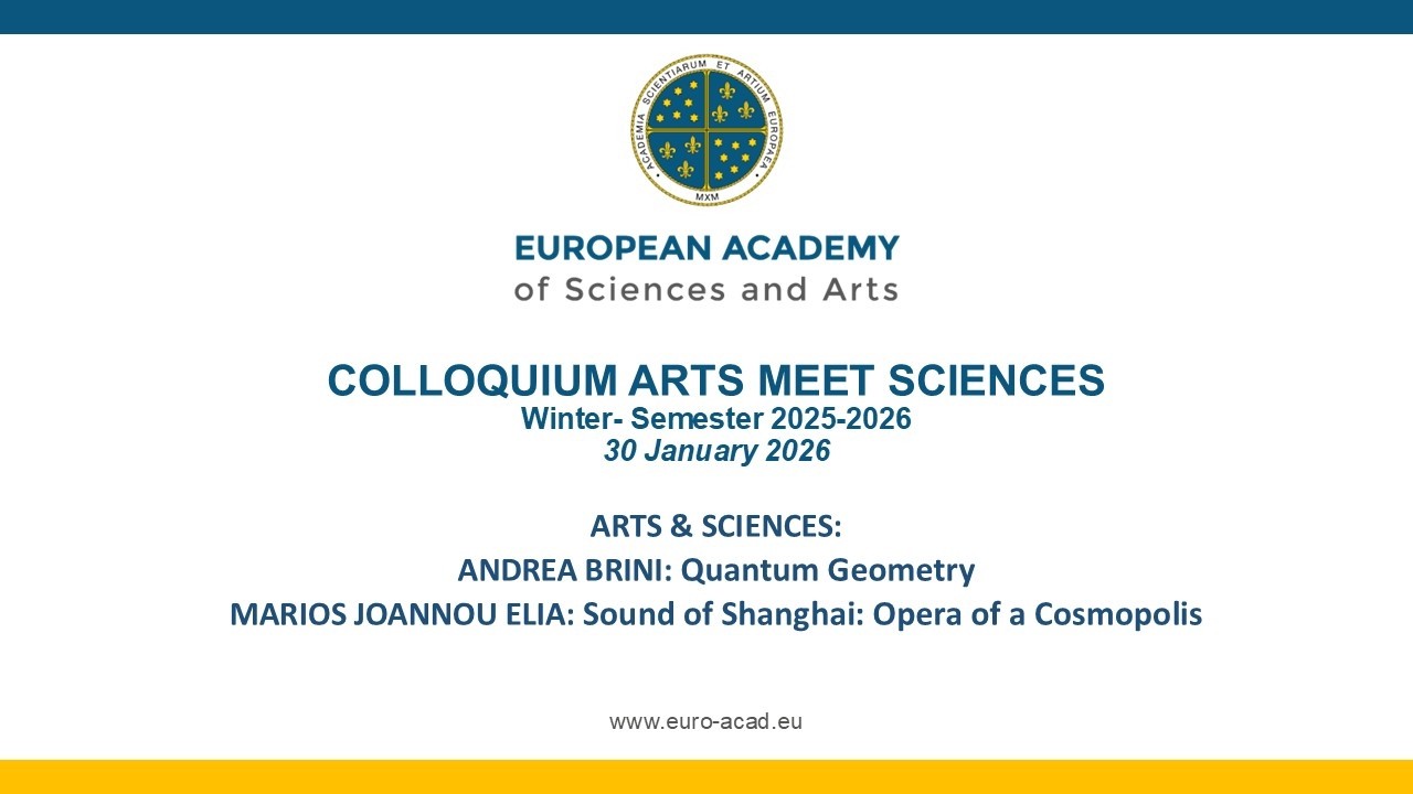 COLLOQUIUM ARTS MEET SCIENCES/Andrea Brini & Marios Joannou Elia