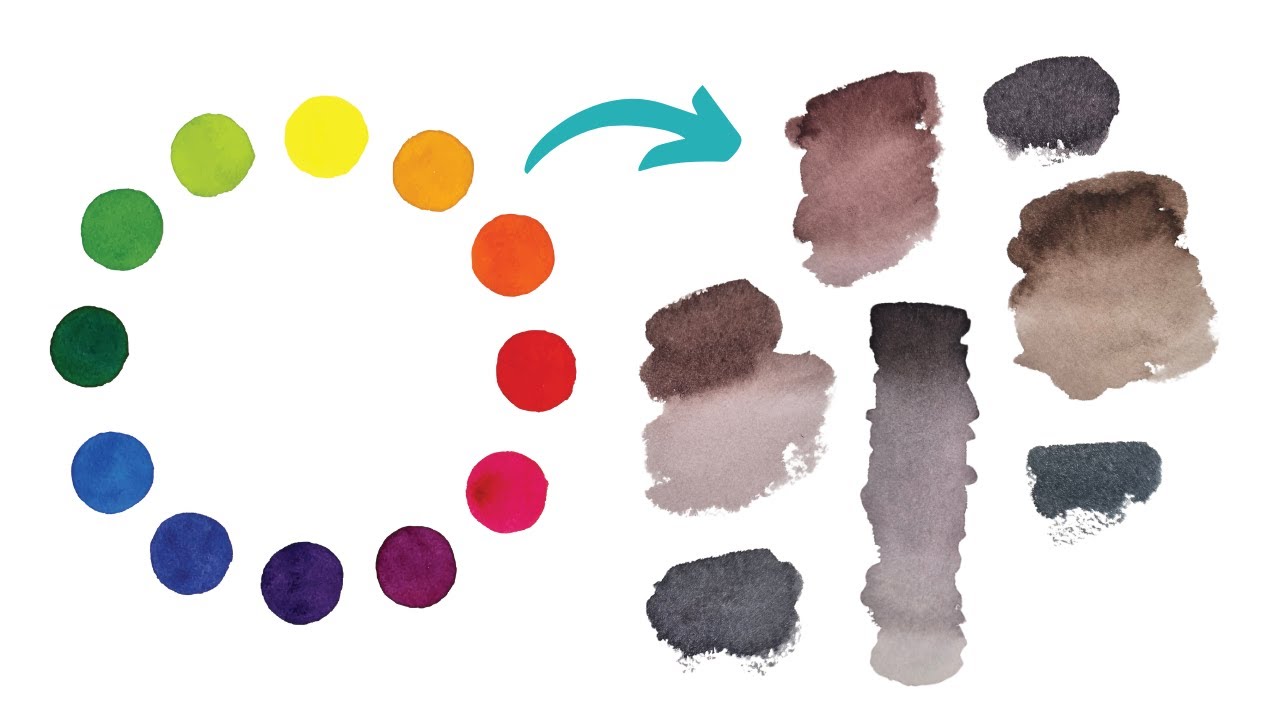 How to mix neutral colours from bright primary watercolours
