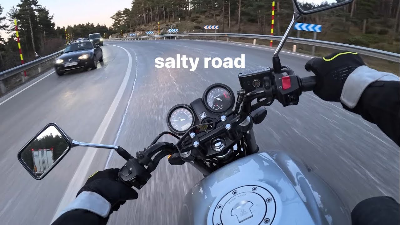 Salty mountain climb - Honda CBF 500 POV [4K]