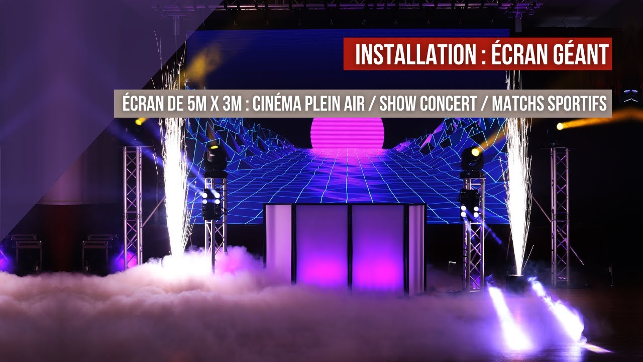 INSTALLATION : Écran Géant 5M x 3M pour Cinéma plein air ou Concerts