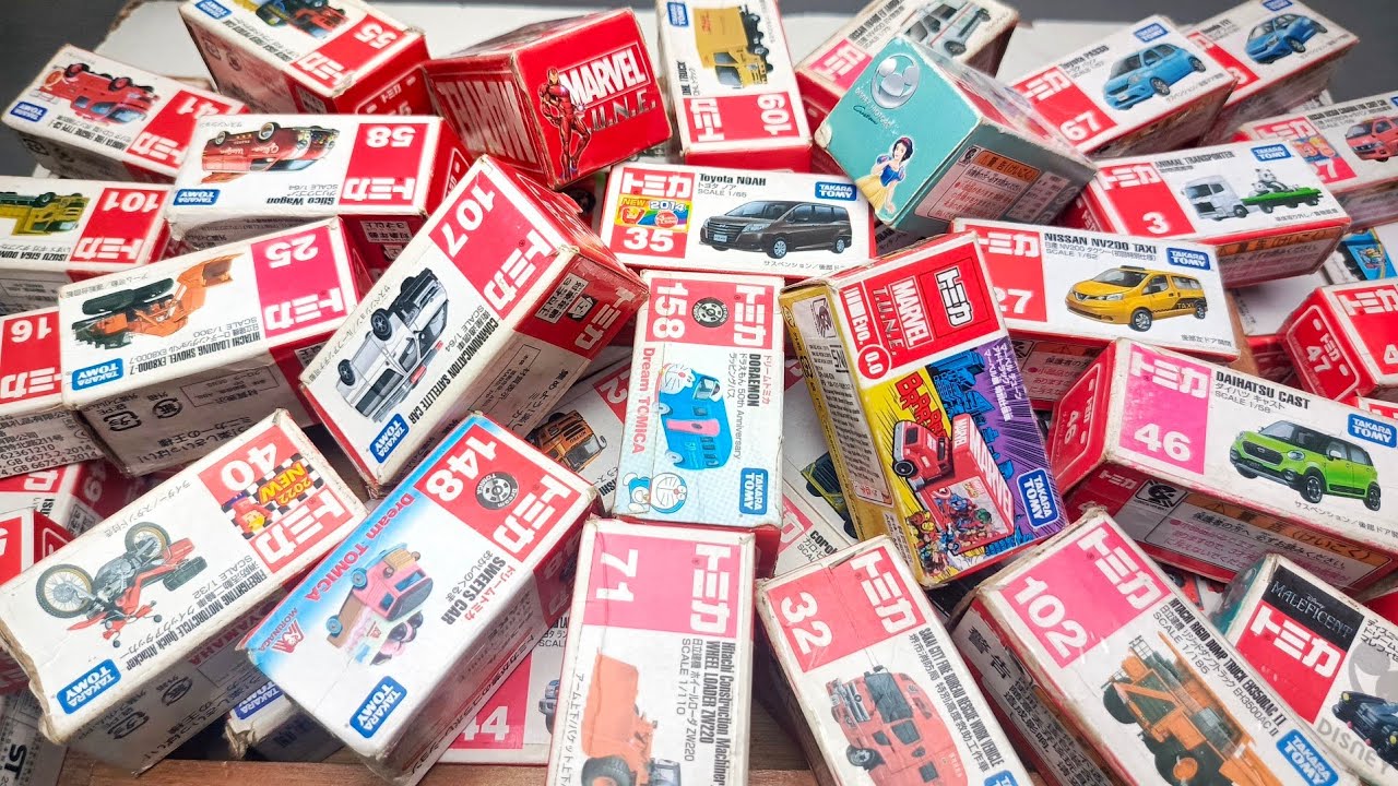 【トミカ】ミニカー大集合! Vo9 遊んだトミカを箱に入れて並べてみました。