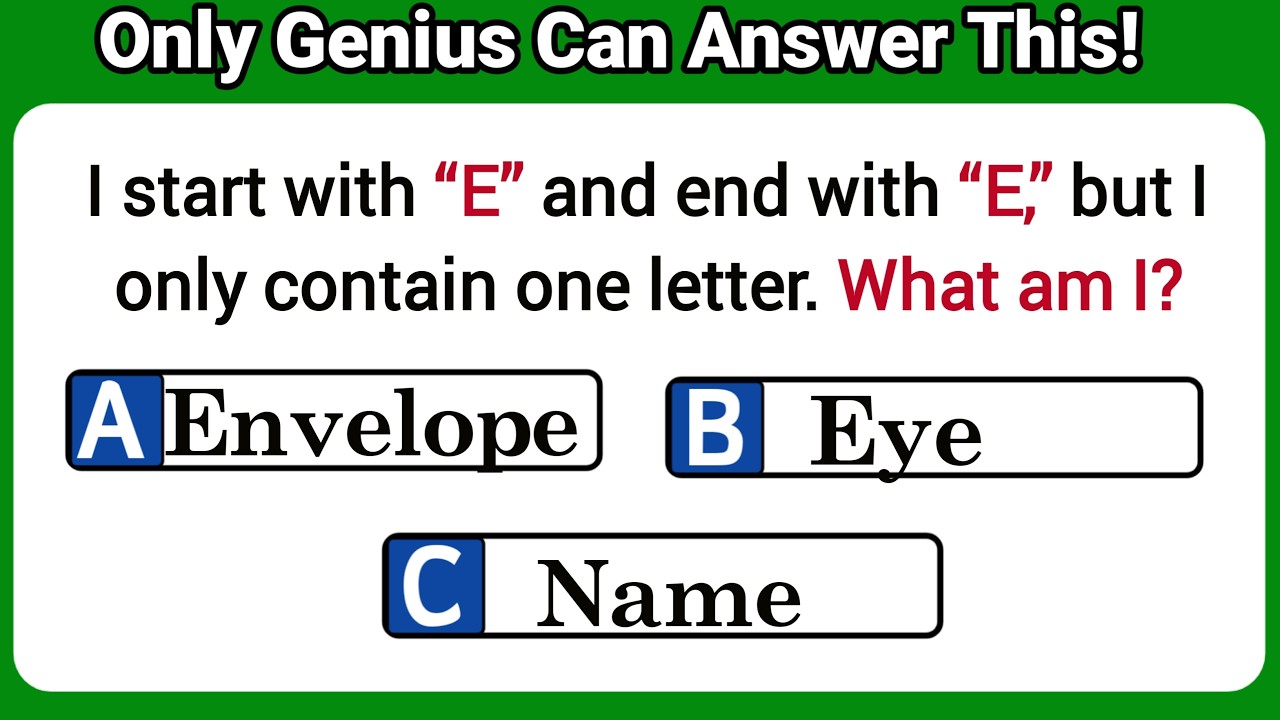 ONLY A GENIUS CAN ANSWER THESE TRICKY RIDDLES | Riddles quiz