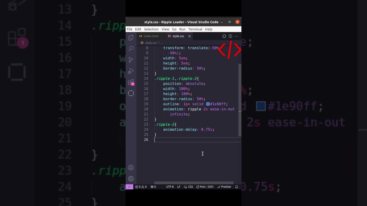 How to create a Ripple Loader | HTML CSS #css #cssloader #coding