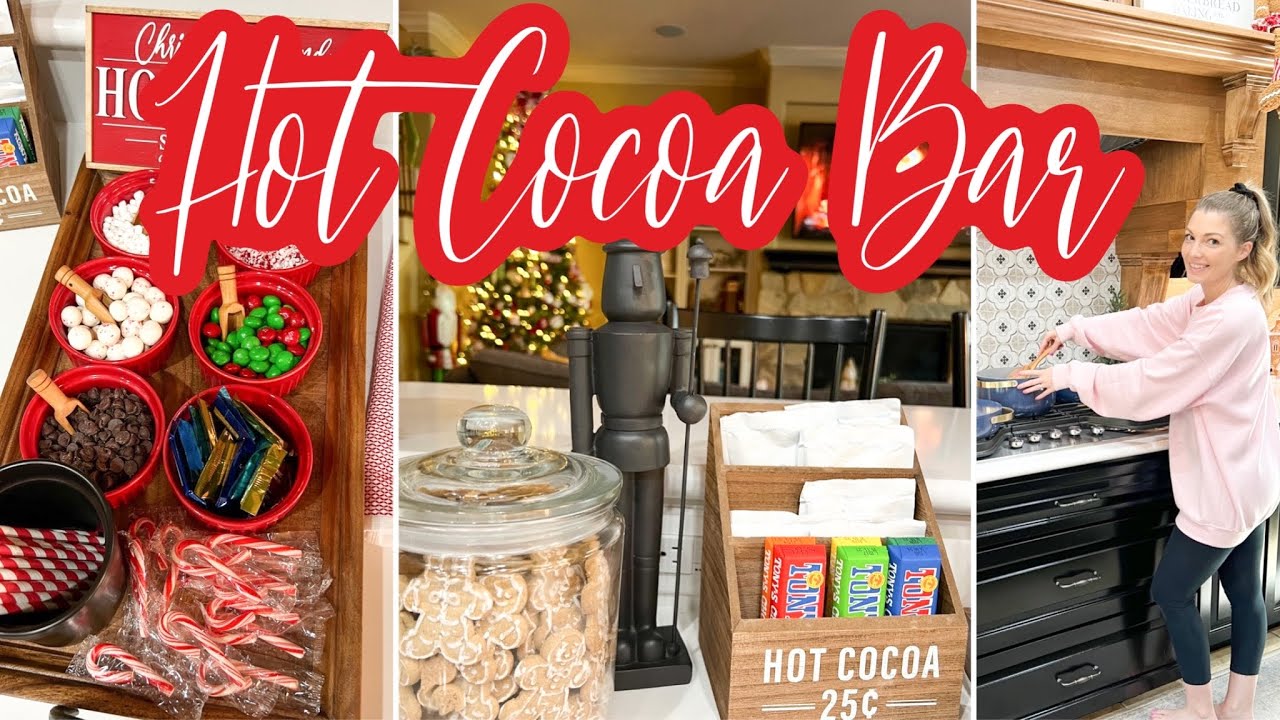 PINTEREST INSPIRED HOT COCOA BAR / CHRISTMAS HOME DECORATING IDEAS / DECORATING FOR CHRISTMAS 2022