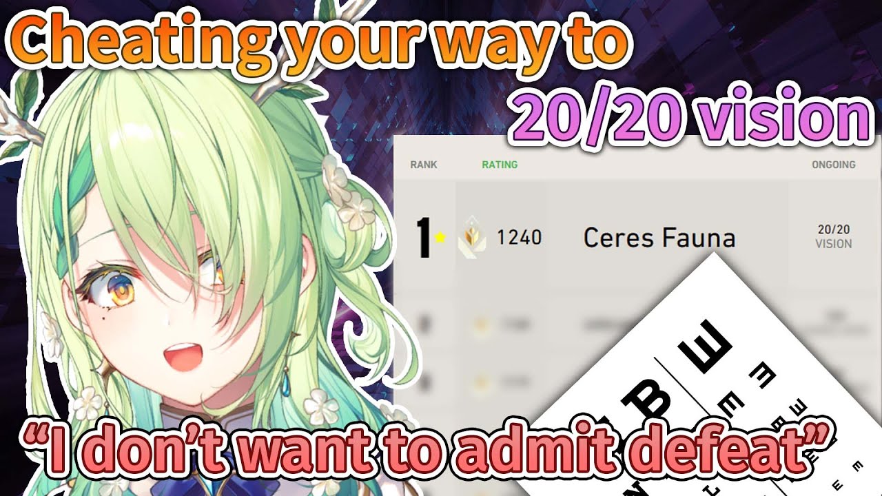 Fauna overcoming her competitiveness to embrace glasses【 Ceres Fauna / Hololive English 】