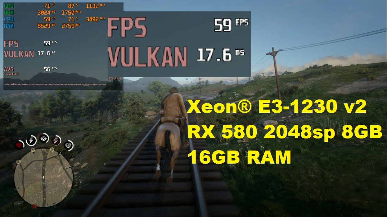 Red Dead Redemption no baixo - XEON E3-1230 v2 + RX 580 2048SP 8GB