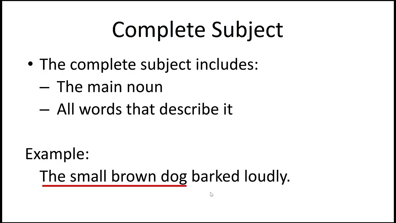 Subject and Predicate Video