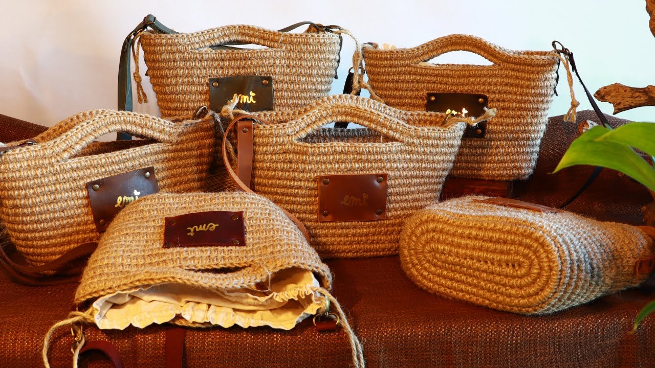 Bolsos artesanos de yute y cuero hechos a mano 🍃