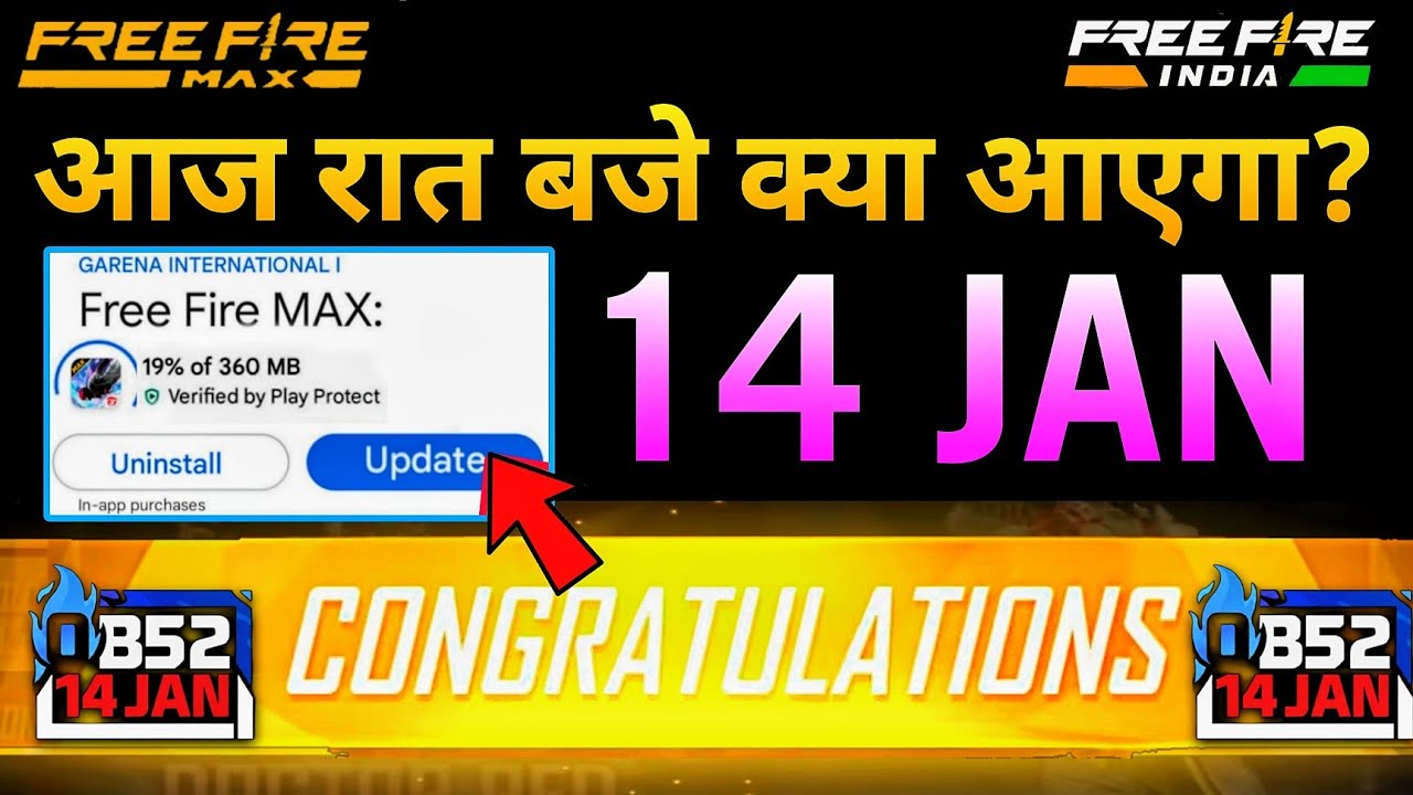 14 JANUARY Ob52 🔥 JUJSTU KAISAN 🔥 Tonight Update 🤯14 jan tonight free fire ff new event update today