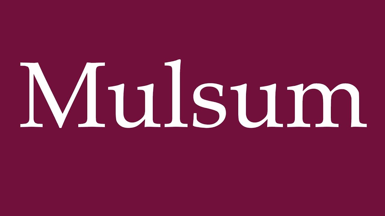 How to Pronounce ''Mulsum'' Correctly in German