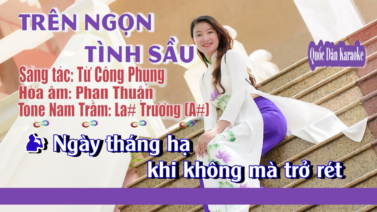 Karaoke Trên Ngọn Tình Sầu | Slow Rock | Tone Nam Trầm (A#,Tp:58) | Quốc Dân Karaoke