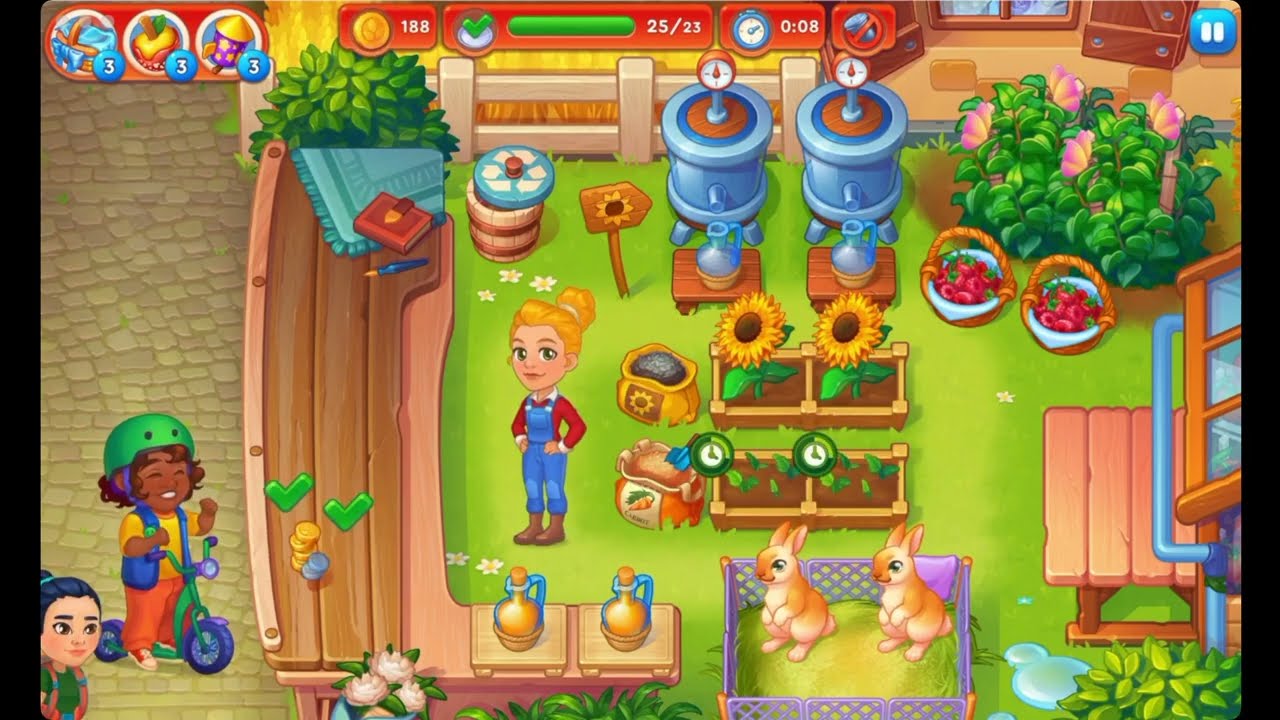Farming Fever Cooking Games - Level 45 🍎🌻🫐 - Hard - No Boosters - FULL STORY - CaroGamesNL