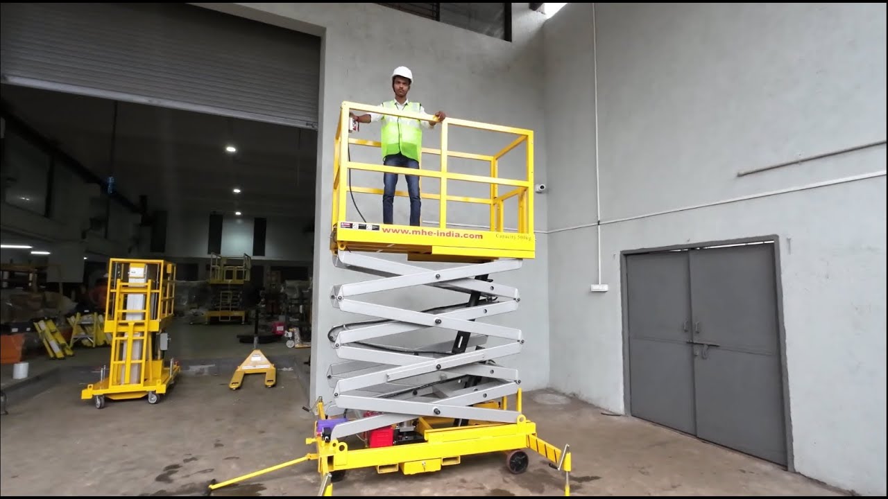 RB-128 Semi Electric Scissor Lift 6 Mtr | RB Industrial Equipments