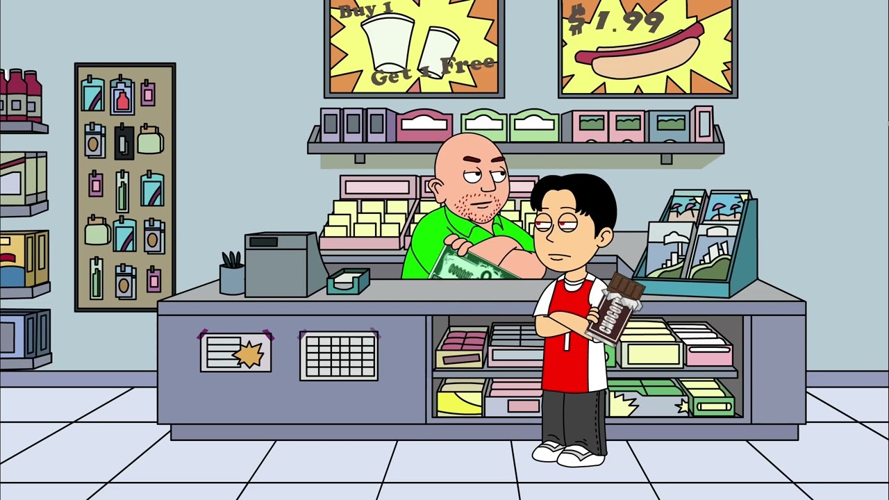 chandler fields eats sweets at a store without buying them
