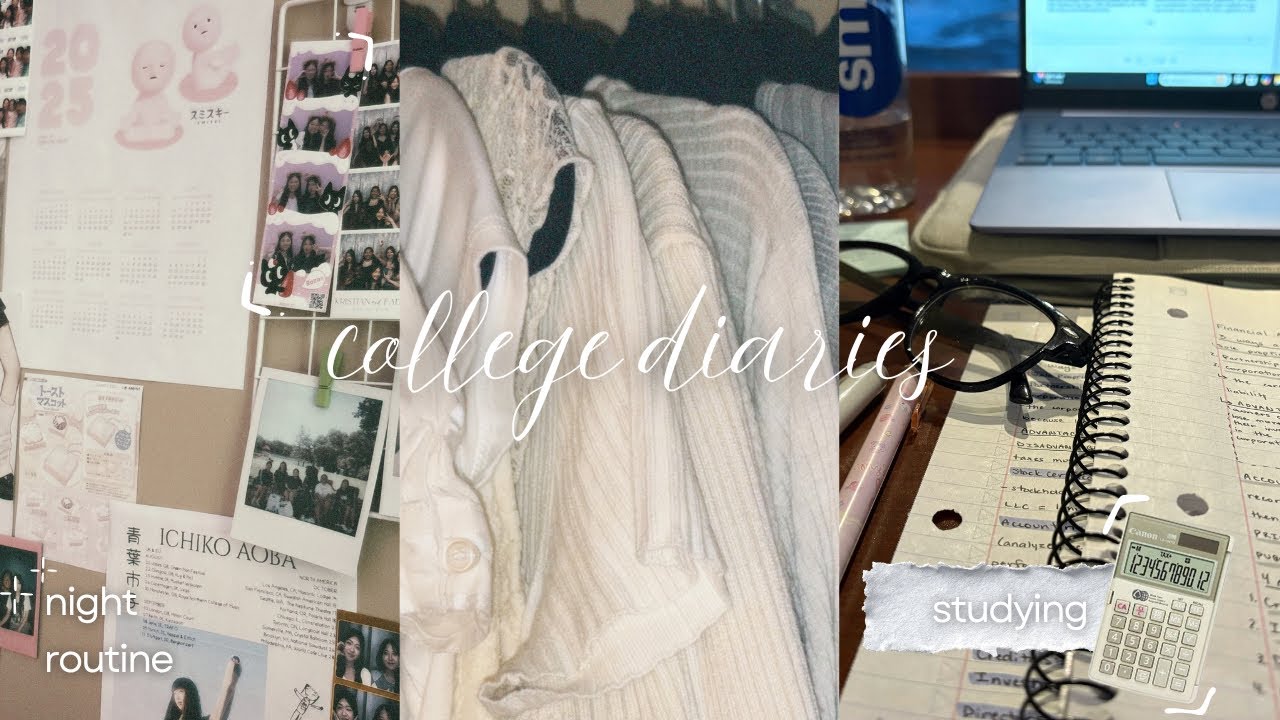 College Diaries ୨ৎ: simple college life, productive calm night routine, study with me, and more!