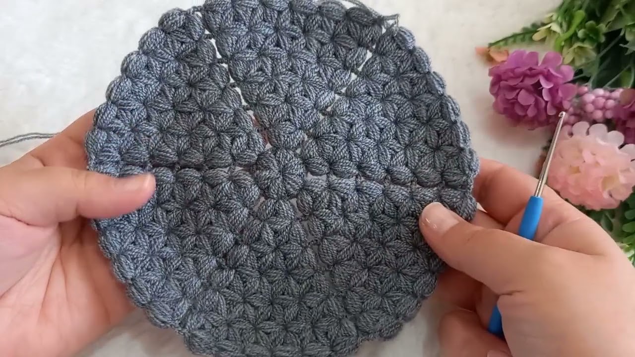 ✅Yeni Tasarım ✅Puf Çiçekli Çıtır Lif Modeli / Crochet Thalposh Design