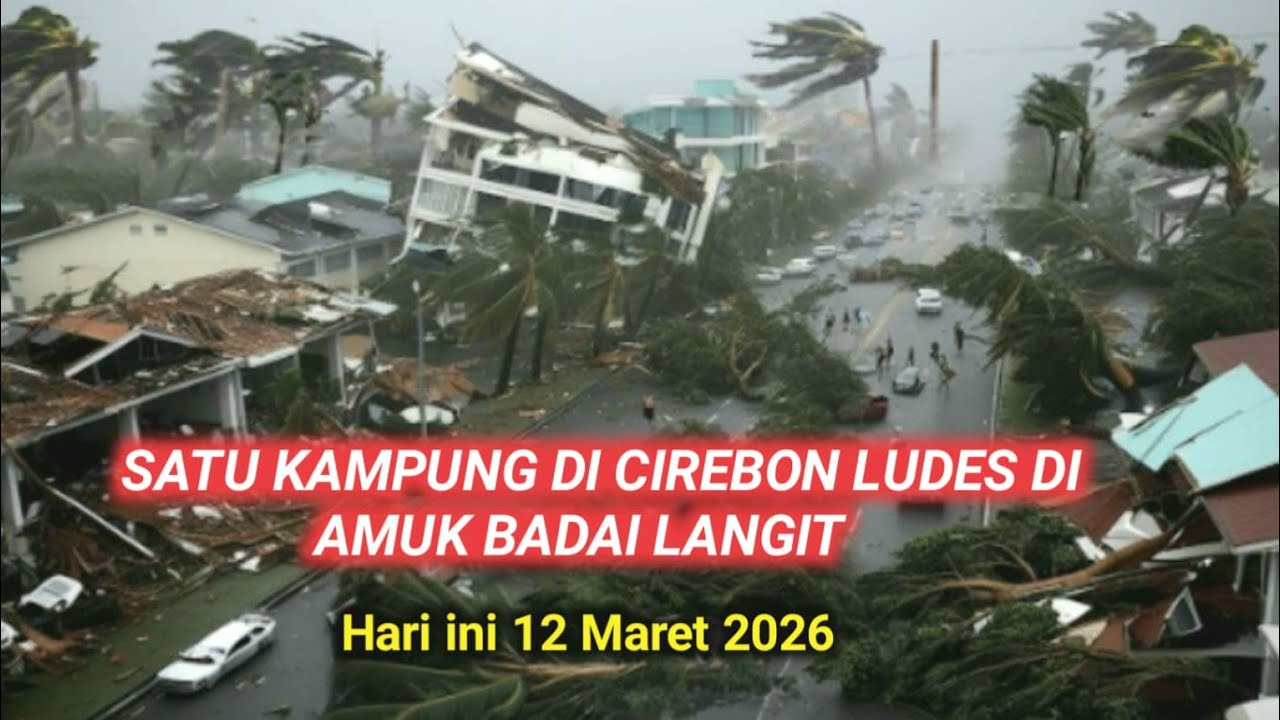 GEMPAR..! Detik-Detik Badai Angin Puting Beliung Hantam Cirebon! Ratusan Rumah Rusak, Warga Panik