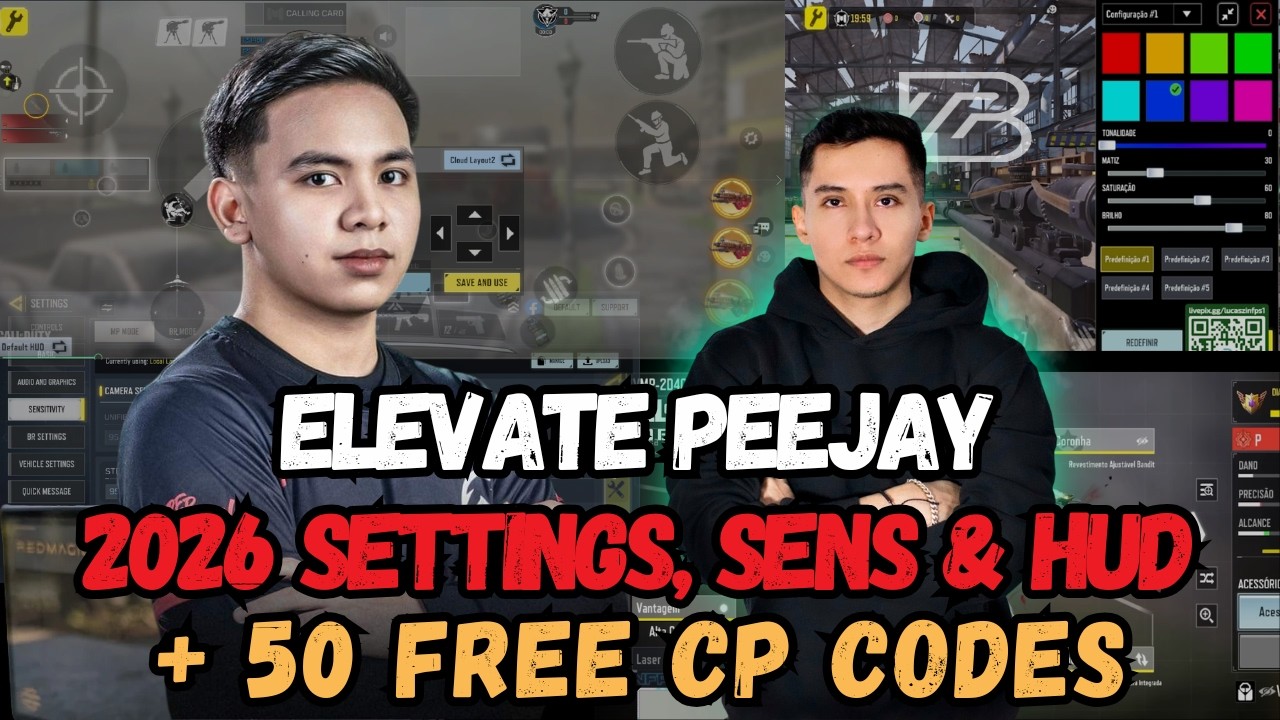 ELEVATE Peejay Sens, HUD, Settings 2026 🔥 + 50 FREE CP Codes | COD MOBILE