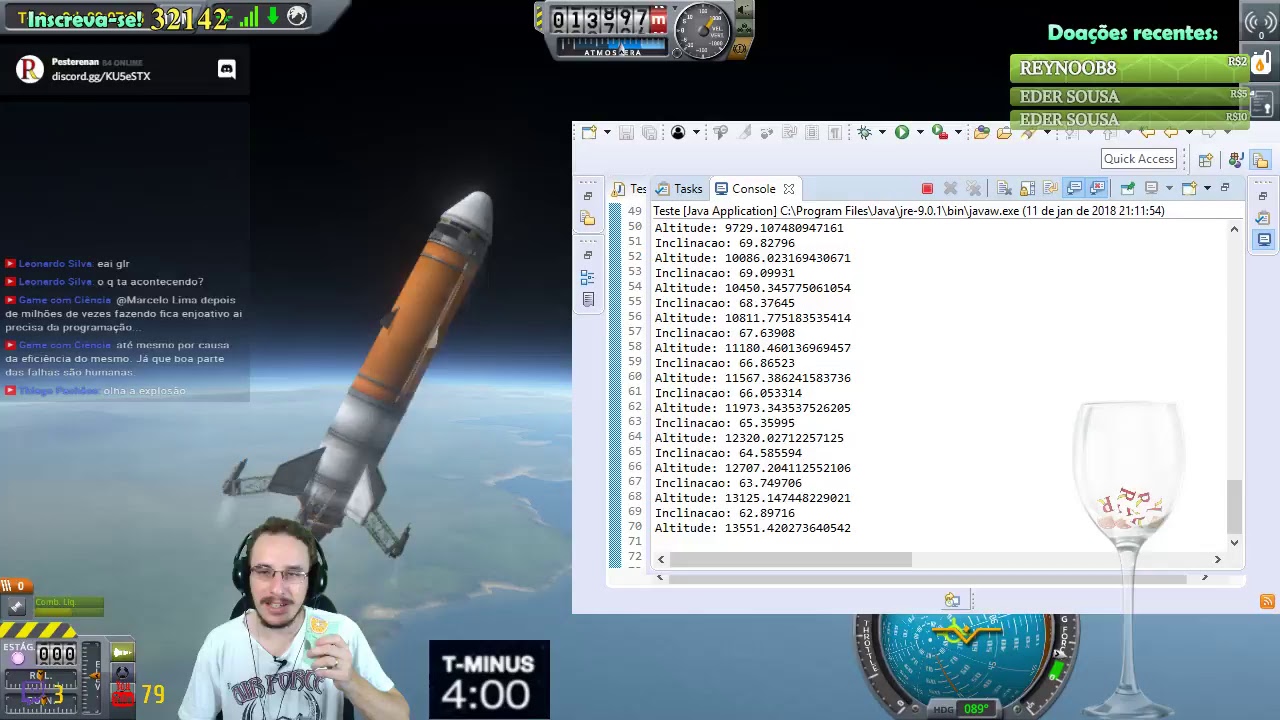 Aula de programa&ccedil;&atilde;o com o Mod kRPC! Decolagem Orbital - PesteStream!