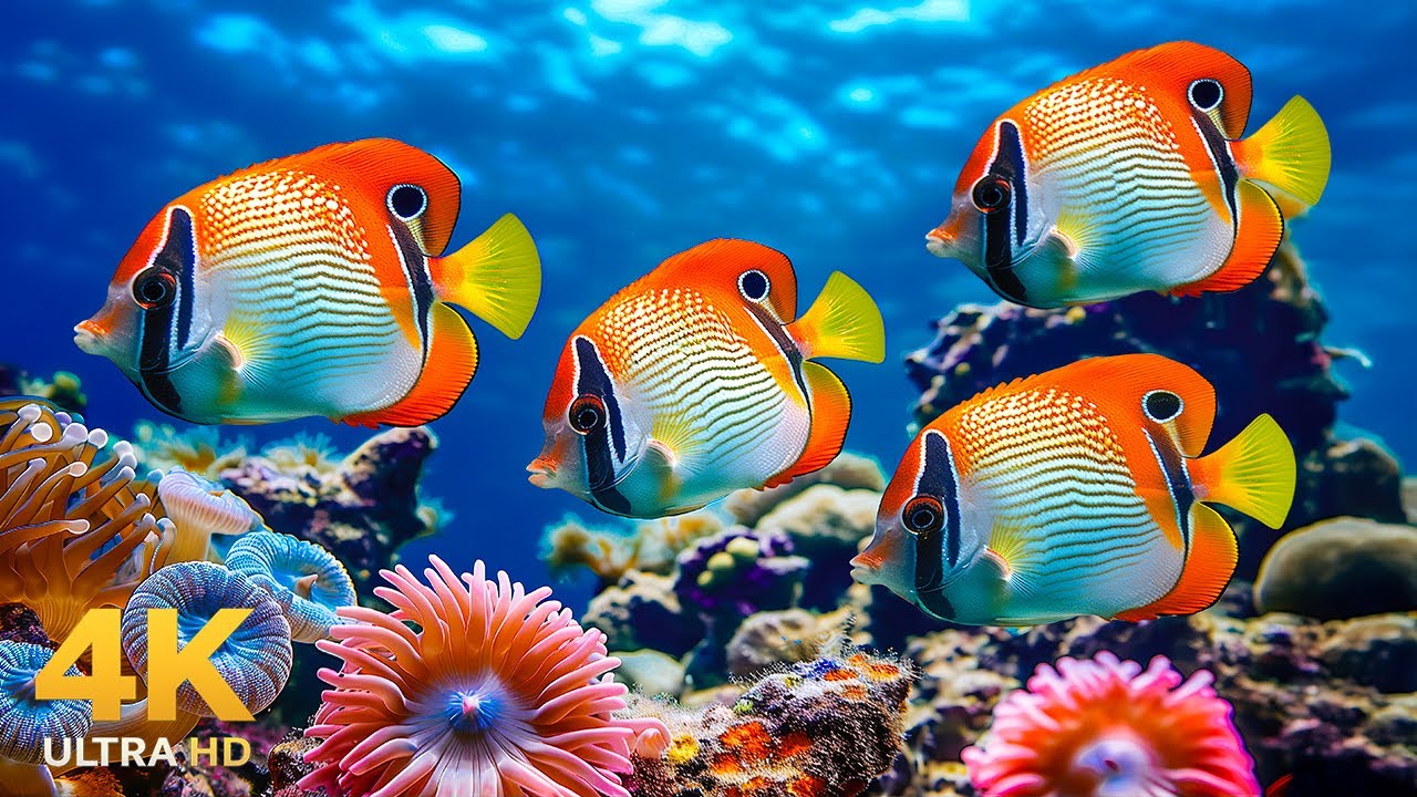 Ocean Calm Relax Music 4K 🌊 | Peaceful Sea Life for Focus & Relaxation