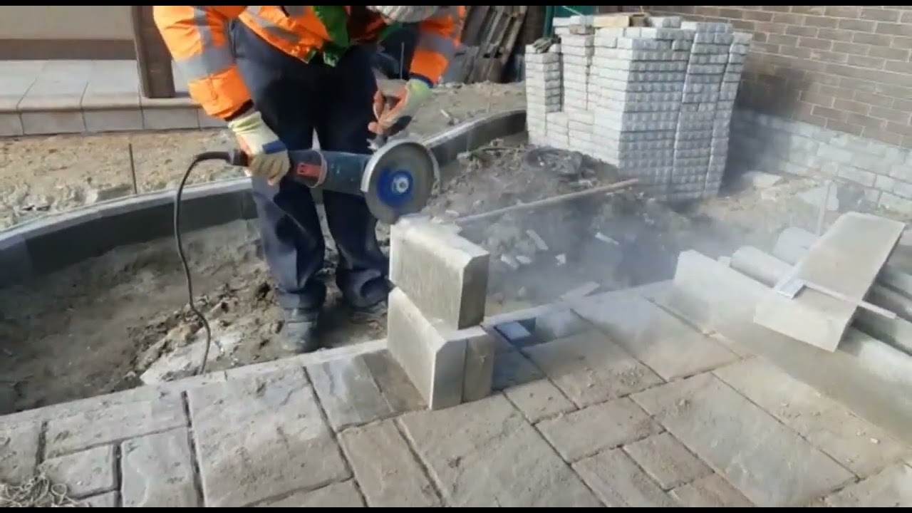 Bordillo en línea curva | Corte Preciso es muy importante