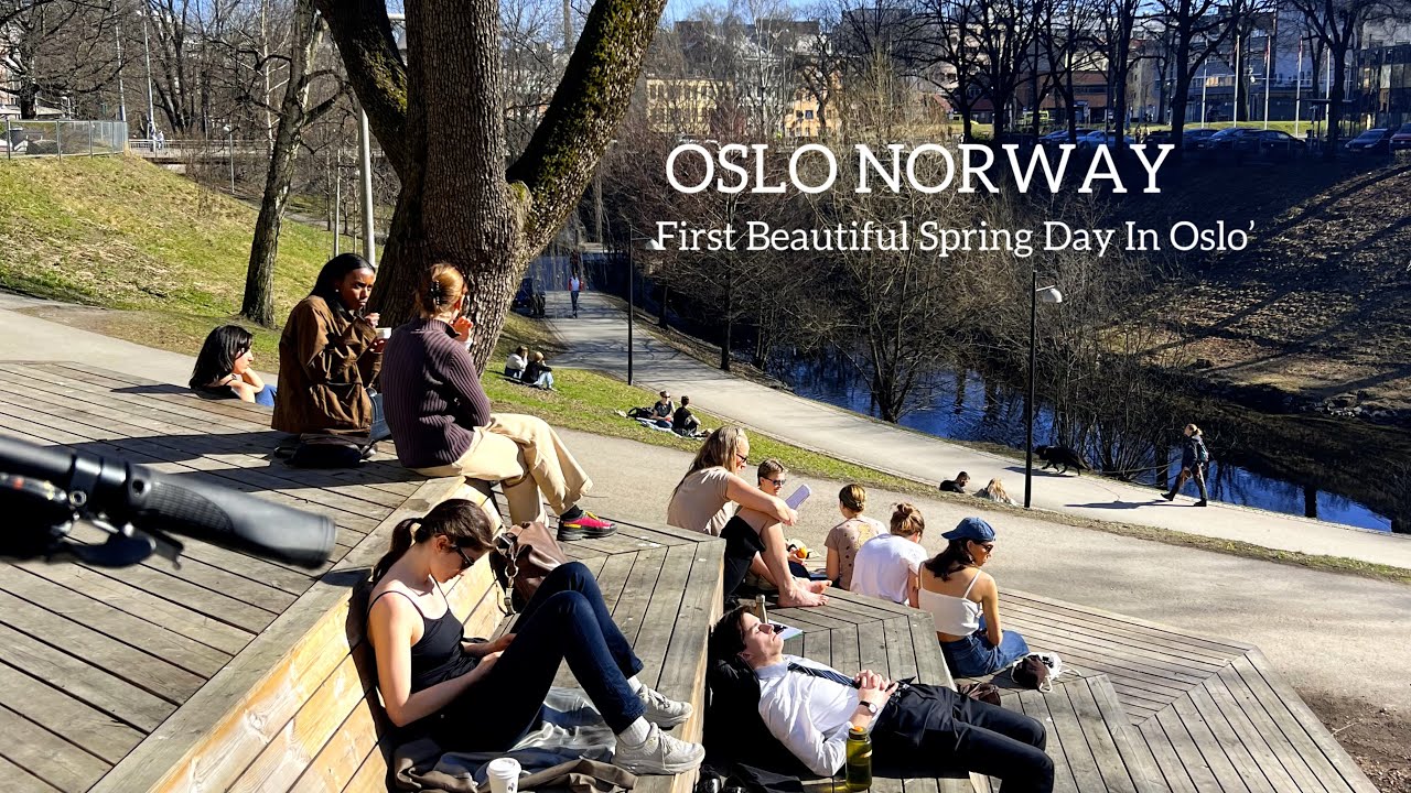 OSLO NORWAY, First Beautiful Spring Walk In Oslo🇳🇴 Virtual Walking Tour! 4K/60ftp