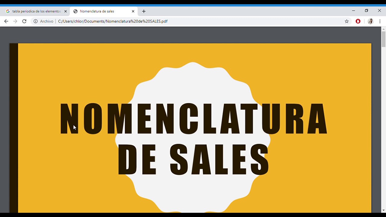NOMENCLATURA DE SALES: BINARIAS, TERNARIAS, CUATERNARIAS