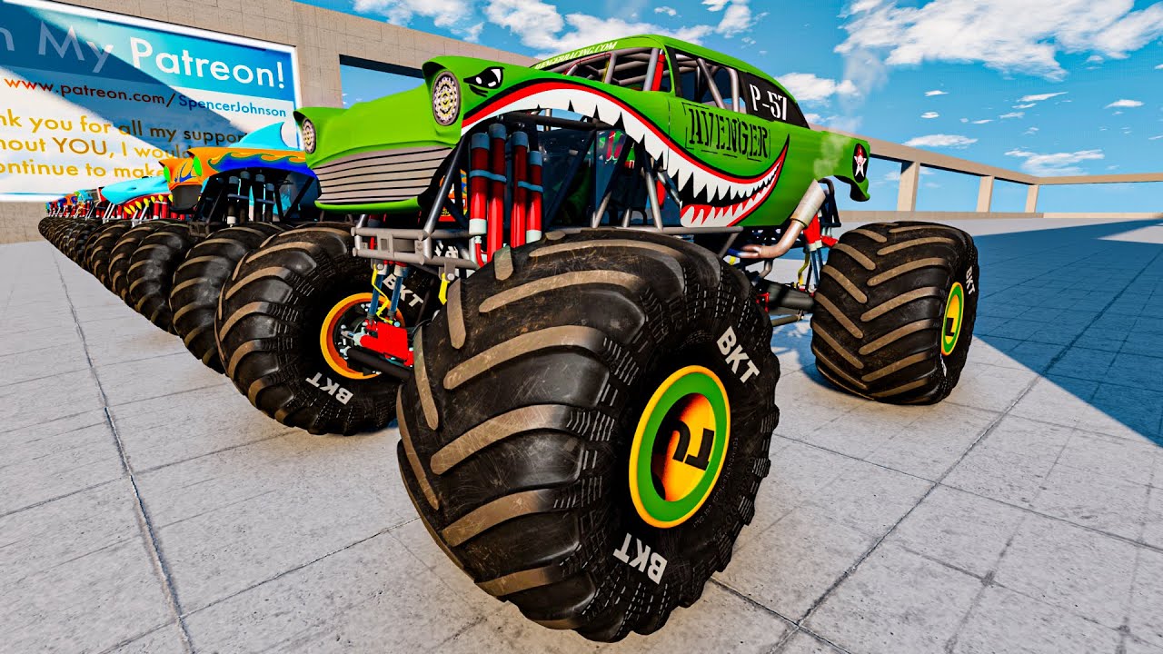 This Suspension Defies Physics! Monster Trucks Flying Over Speed Bumps #5