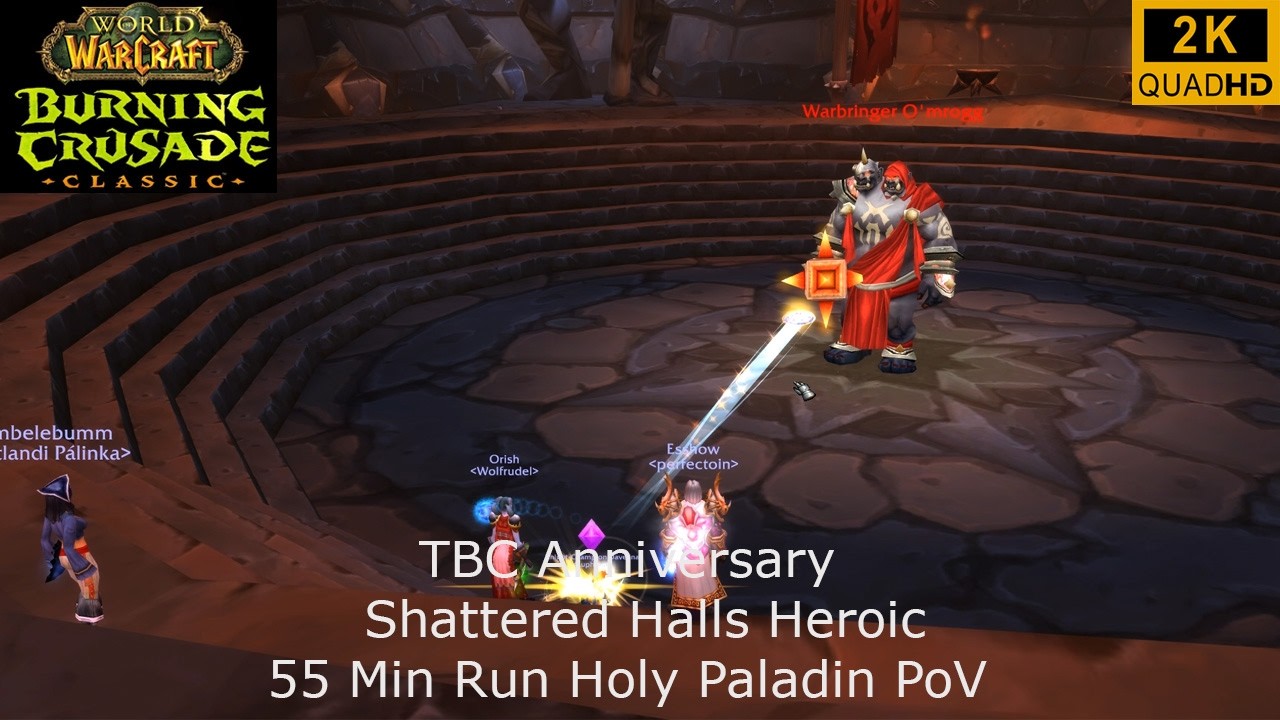WoW TBC Anniversary | The Shattered Halls Heroic 55 Min Run | Holy Paladin PoV | 2K