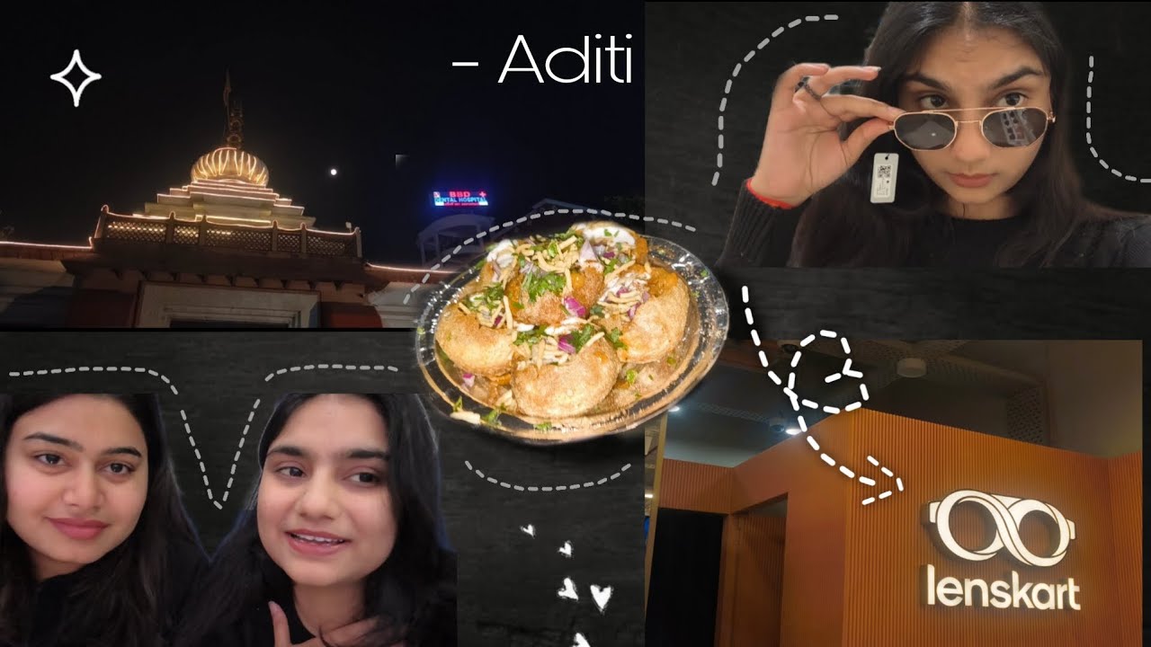 Evening Outing Vlog  🌆 😎| Lenskart , Shopping , Golgappe , Mandir | #bbdu #fun #friends #outing 