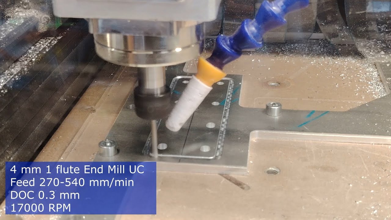 TTC 450 - Cutting Aluminium 5251 with a 4 mm 1 flute End Mill (uncoated)
