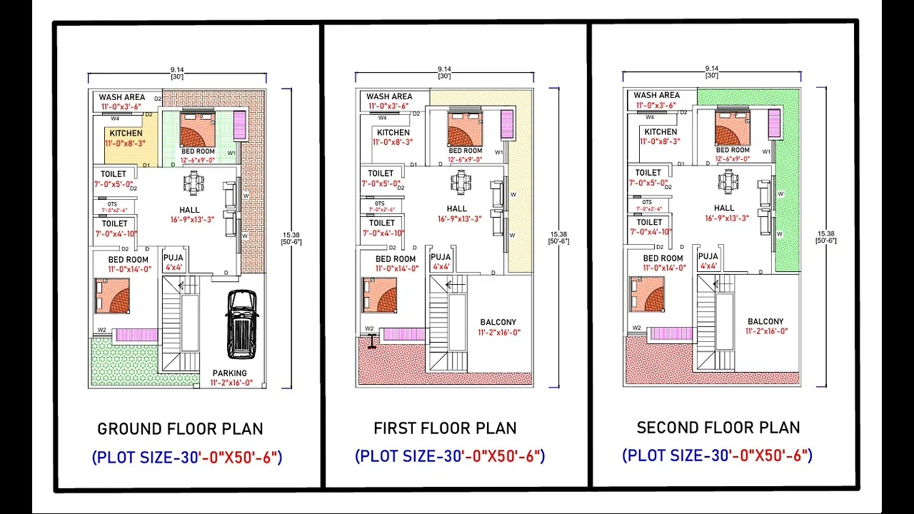II 30'X50'- 6" II GHAR KA NAKSHA MAKAN KA MAP DUPLEX HOUSE DESIGN LUXURY HOUSE DESIGN