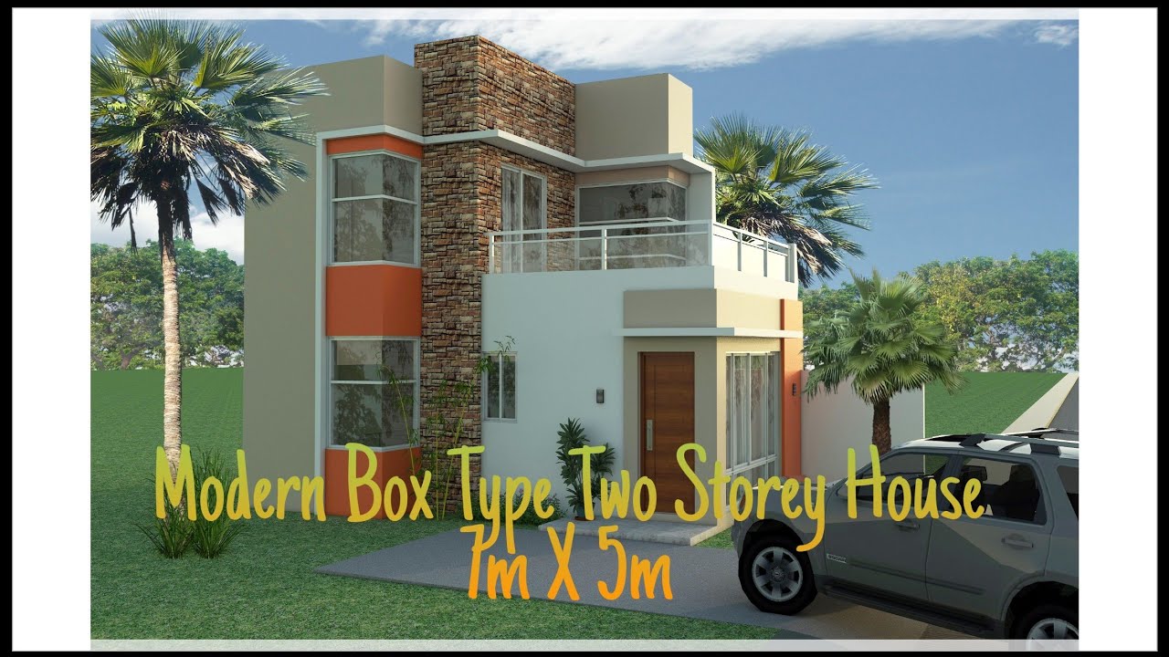 BOX TYPE DESIGN OF TWO STOREY HOUSE (7m X 5m) - #06