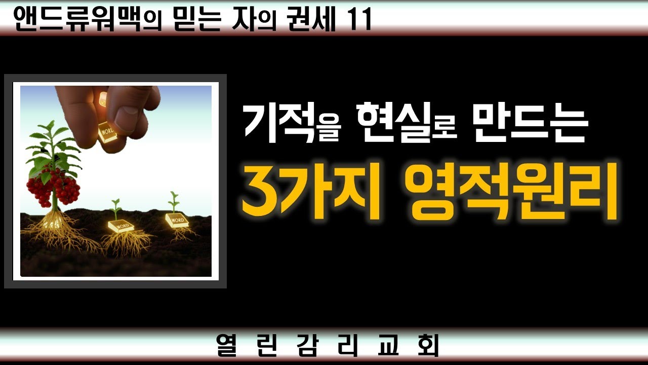 앤드류워맥의 믿는 자의 권세 11 기적과 치유는 원리로 온다, 말씀이 현실이 된다, 기적을 부르는 말씀의 법칙, 치유가 일어나는 영적 구조(251202)