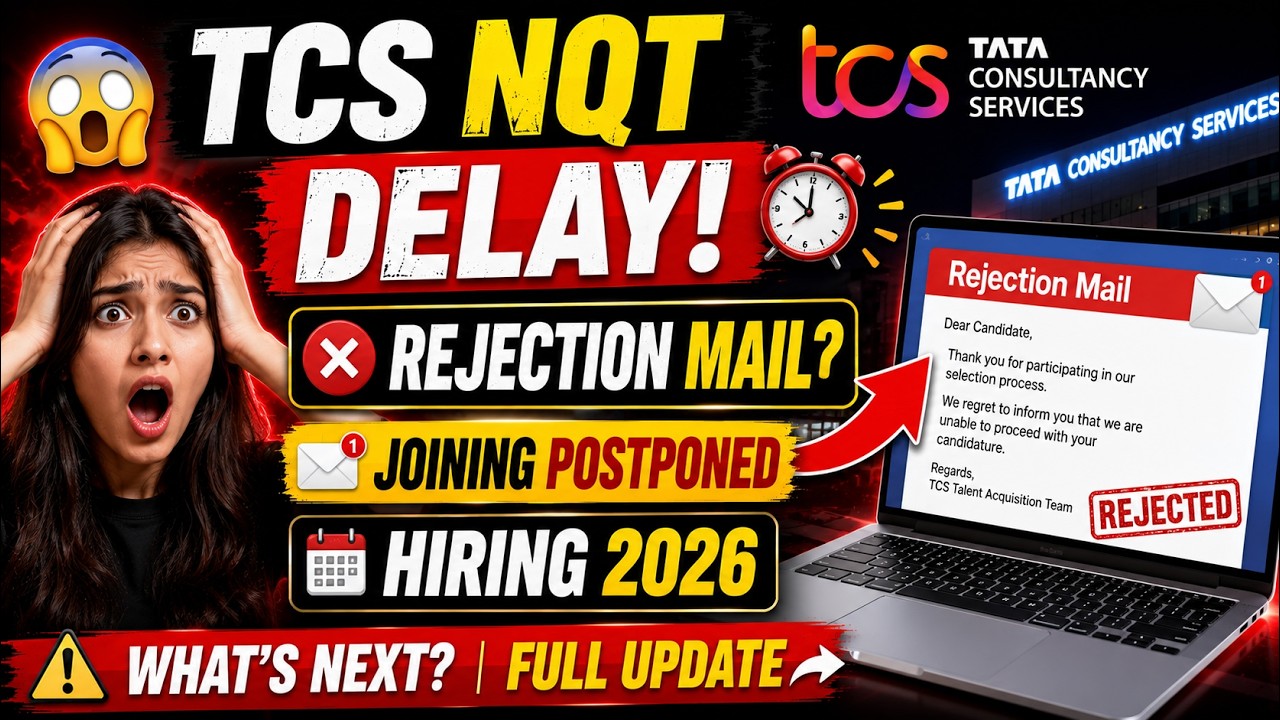 😨TCS NQT Joining Postponed / Delay | TCS NQT Rejection Mail | TCS NQT Hiring 2026 | hire me plz