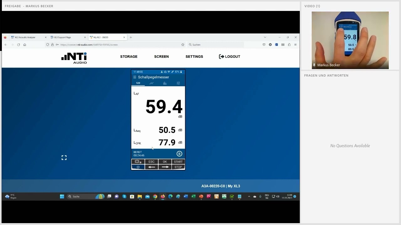 NTi Audio Webinar: Schallpegelmessungen mit dem Klasse 1 Akustik-Analysator XL3