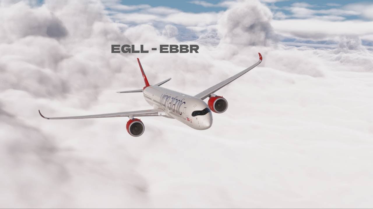 MSFS2024 INIBUILDS A350 VIRGIN ATLANTIC | HEATHROW - BRUSSLES | Full flight | [2K] EGLL -EBBR