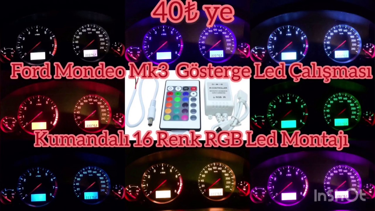 40₺ Ye Kumandalı 16 Renk Gösterge Yapımı #kendinyap