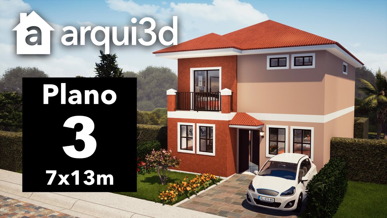 🏡 Casa Modelo 3  (🎵Solo música) - Arqui3D planos de casas