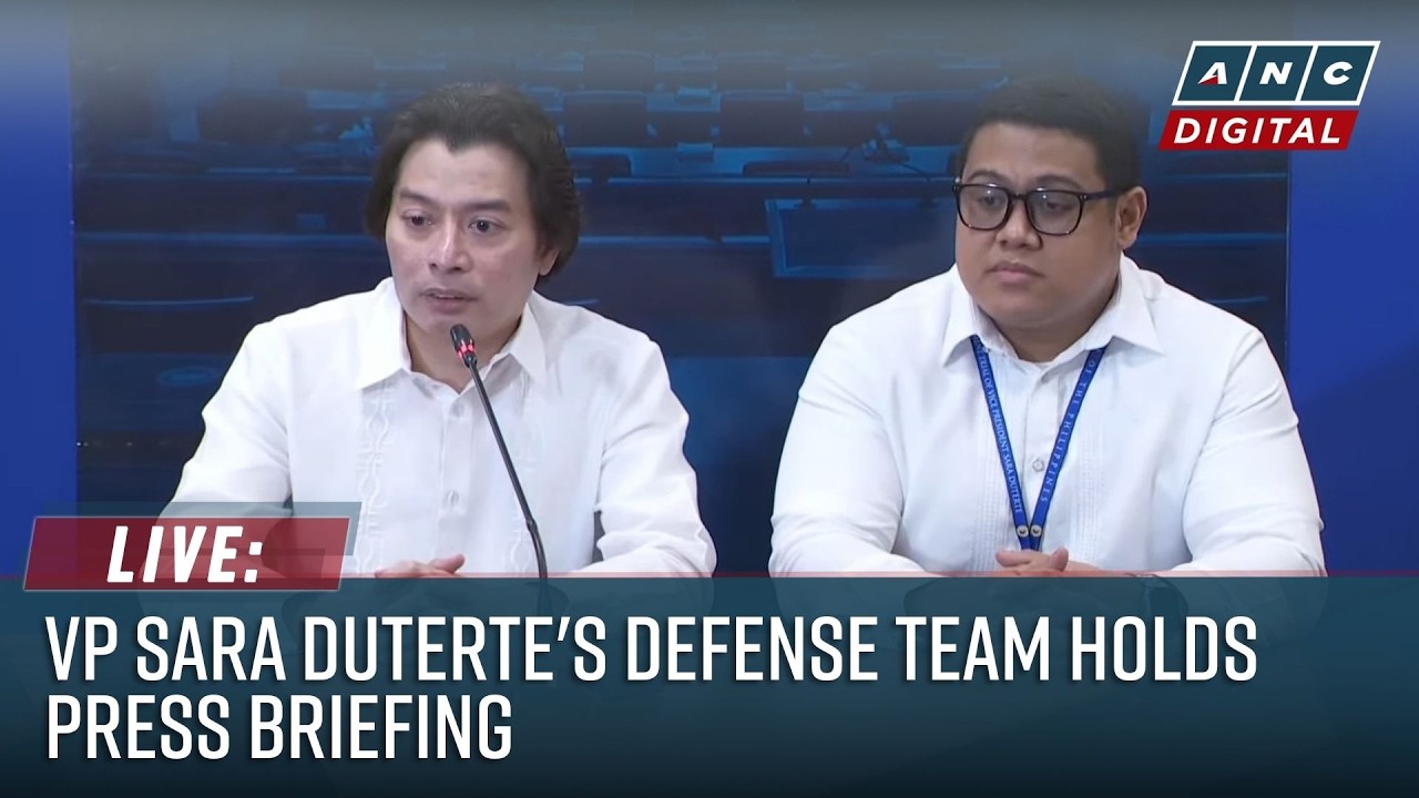LIVE: VP Sara Duterte's defense team holds press briefing on Impeachment Trial | July 20, 2026
