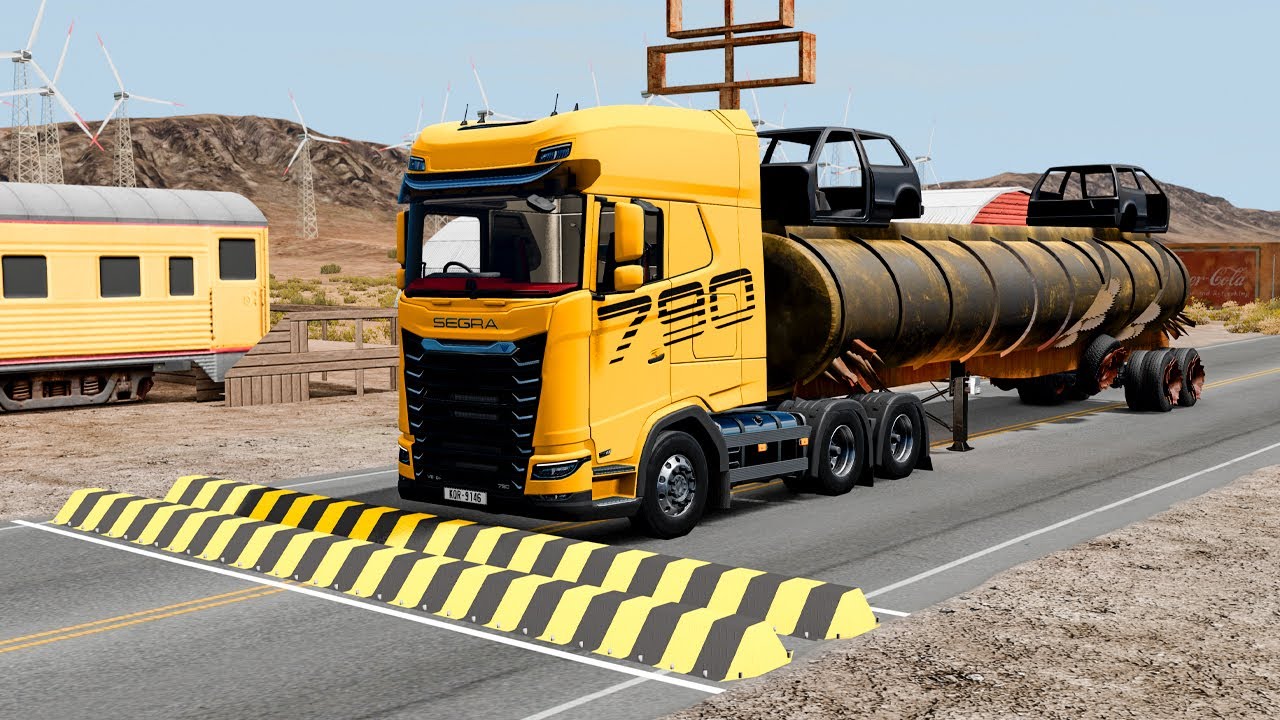 Trucks vs Speed Bumps – BeamNG.Drive