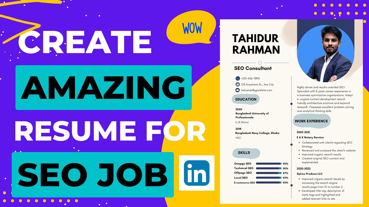 Awesome Resume/CV for Remote Freelancing Job in 2023 | SEO CV Create | CV for Digital Marketing Job