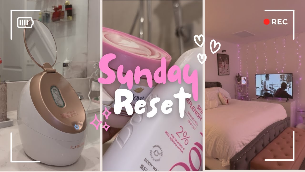 Sunday Reset & Vlog | Clean With Me | DIY Facial | Self Care | Pink Clean Girl Aesthetic