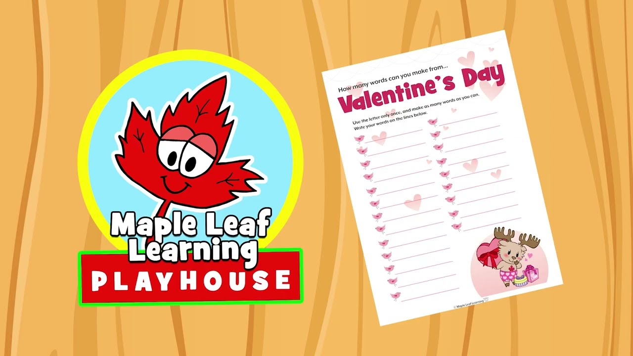 Valentine's Day Anagram | Simple Worksheet for Kids | Maple Leaf Learning Playhouse